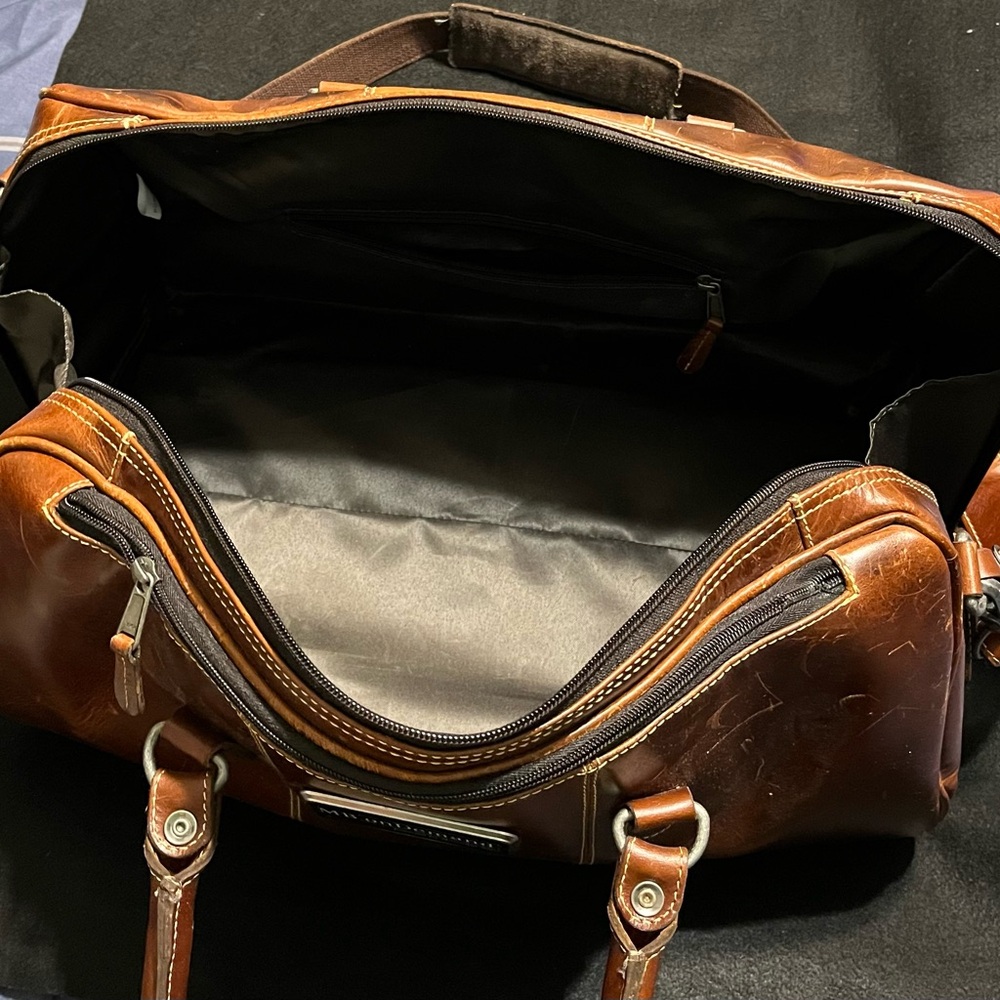 Brown Leather Men's Bag - Picture 3 of 10
